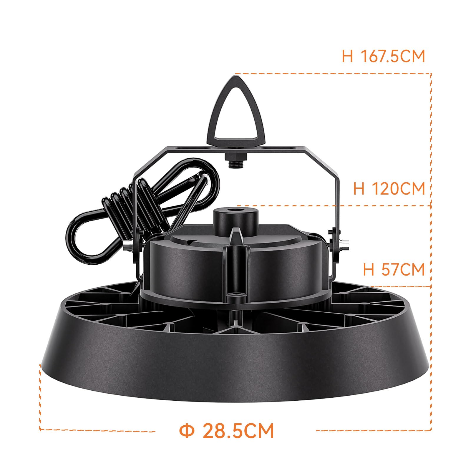 Faretto LED UFO 200W 34000lm, Lampada Officina LED 5000K Bianco Freddo, 90° Angolo del Fascio Lampada Garage, Highbay light Impermeabile IP65 per Magazzino/Campi Sportivi/Cantina/Palestra