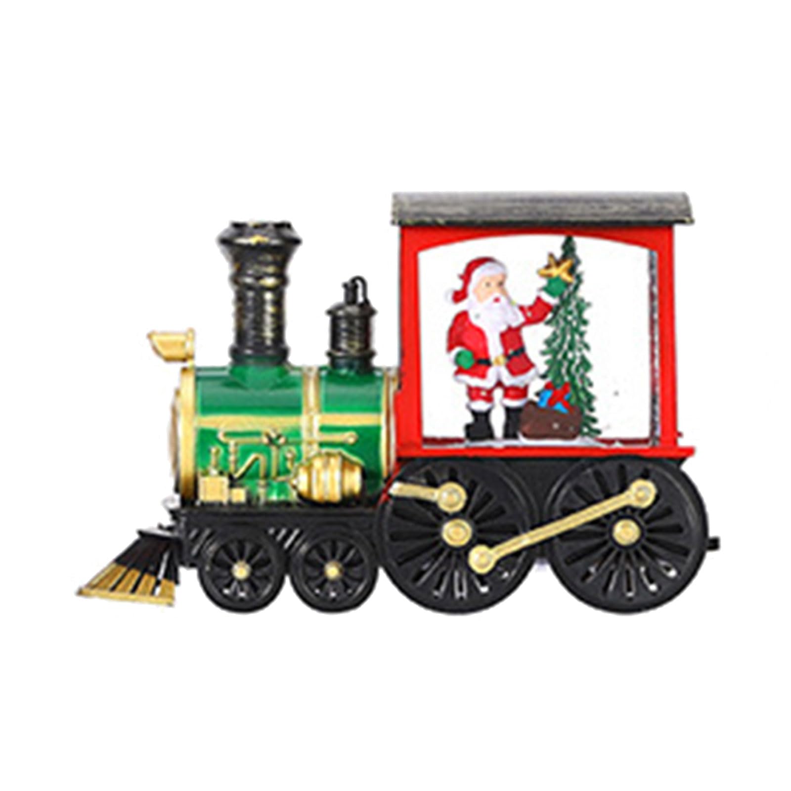 Nucelit Illuminated Train for Christmas Celebration Holiday Lighted Miniature Train Home Ornament with Santa Water Nightlight Santa Water Night Light