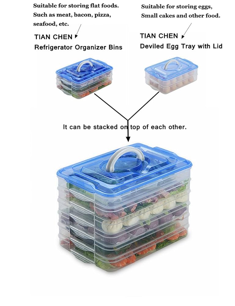 Amazon.co.jp: TIAN CHEN デビルドエッグトレイ 蓋付き 2層 食品