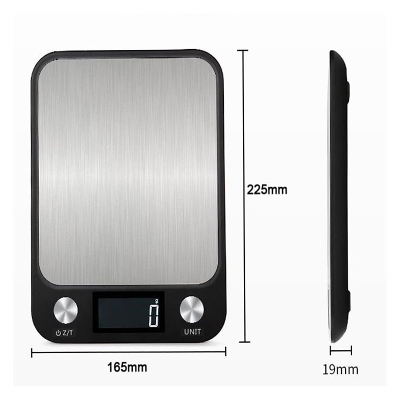 Báscula De Cocina Acero Inoxidable, 1 Unidad, 5kg, 10kg, 15Kg, For Pesar Alimentos, Café, Electrónica Digital For Cocinar Y Hornear Medición Precisa Esfuerzo(USB black,10Kg)