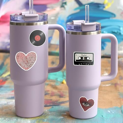 Miniatura 7 de 10 calcomanías estéticas Y2K, calcomanías de vinilo retro de los años 2000 con cinta de cassette, cámara, labios, corazón y dinero, calcomanías