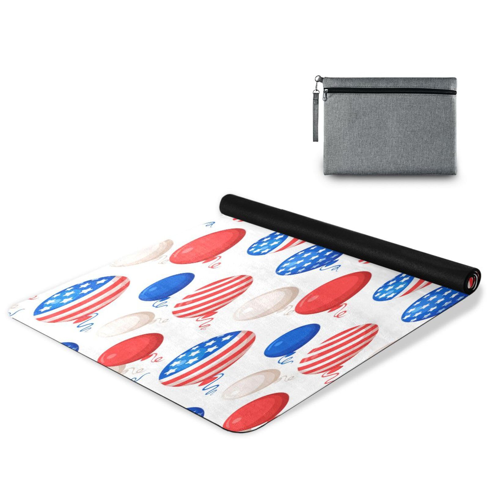 pnyoin Baloons with Stars Stripes Yoga Mat for Women Men 71