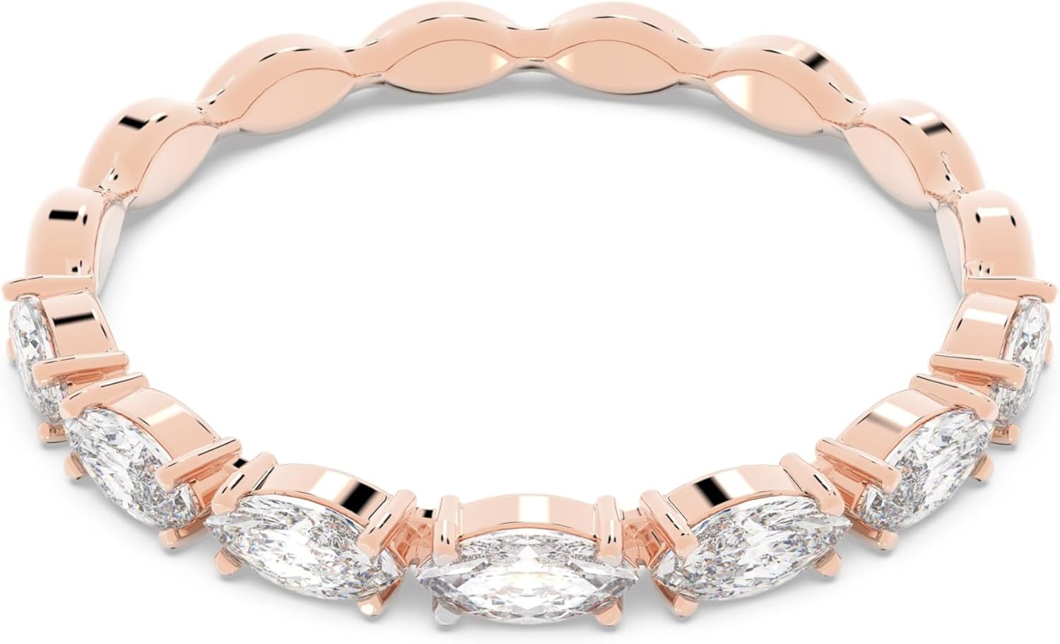 Swarovski Matrix Marquise Ring, Clear Crystal, Rose Gold-Tone Finish
