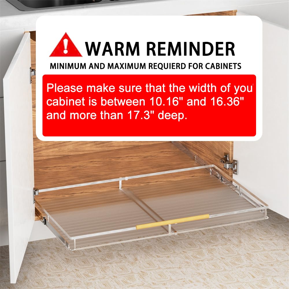 SANNO Erweiterbares ausziehbares Schrankregal, Organizer mit Schieberegal, Bodenmontage, ausziehbares Regal, Schublade für Schrank, Zuhause, Küche, Bad (3er-Pack)