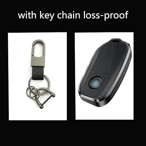 Miniatura 2 de Lanyun Compatible con llavero BMW compatible con BMW X7 i7 i7 IX 740i 760i XM 2024 X5 accesorios aluminio y cuero remoto carcasa protectora tipo C,