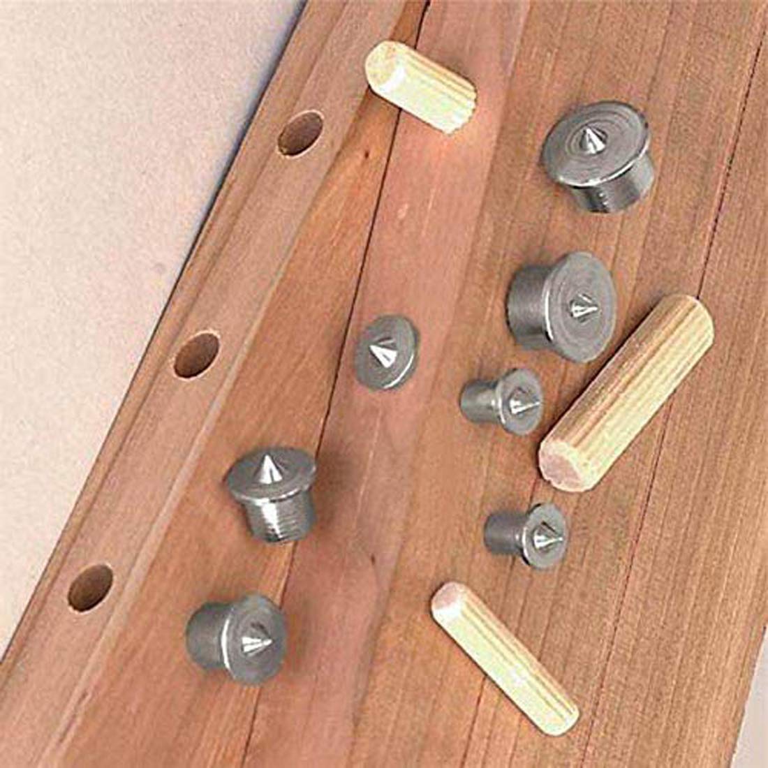 DIY Crafts Pack Of 1x Set, A, 4 Pcs Dowel Drill Centre Points Pin Wood Dowel 6-12 Tenon Cylindrical Portion: 6mm, 8mm, 10mm, 12mm Each Size 1/4, 5/16, (Pack Of 1x Set, A)