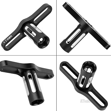 RC Upgrade Parts Aluminum 17mm/12mm Wheel Hex/Nut/Wheel Wrench 1/10 Slash/Rustler/Stampede/Jat/Hose 4X4 4WD VXL, Hex Hub Adapter Hop-Up, Bronze #9069#9086