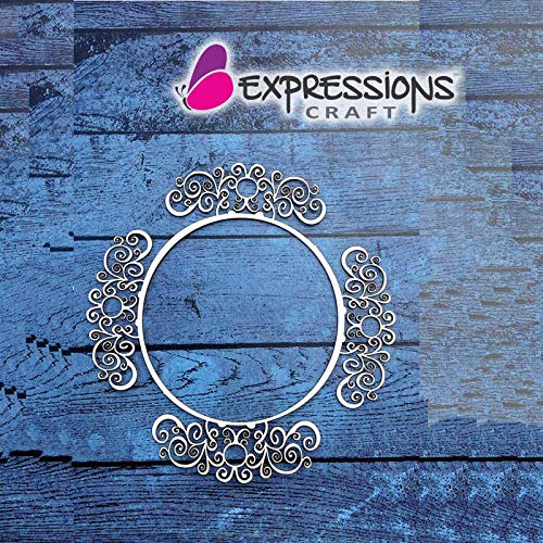 immix Expressions Craft Chipboard Cutouts and Embellishments for Mixed Media/Scrapbooking/Cardmaking and Other DIY Crafts Vintage Ornamental Circle Frame…