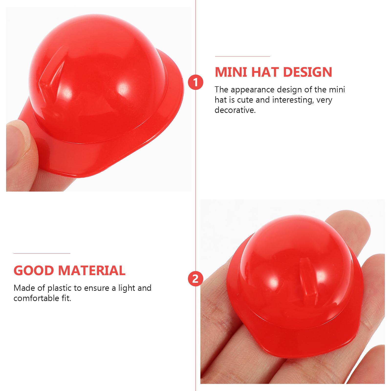 BESPORTBLE 20piezas Mini Casco Construcción Decorativo Plástico para Muñecas y Mascotas Casco Seguridad Sombrero Fiesta Accesorios