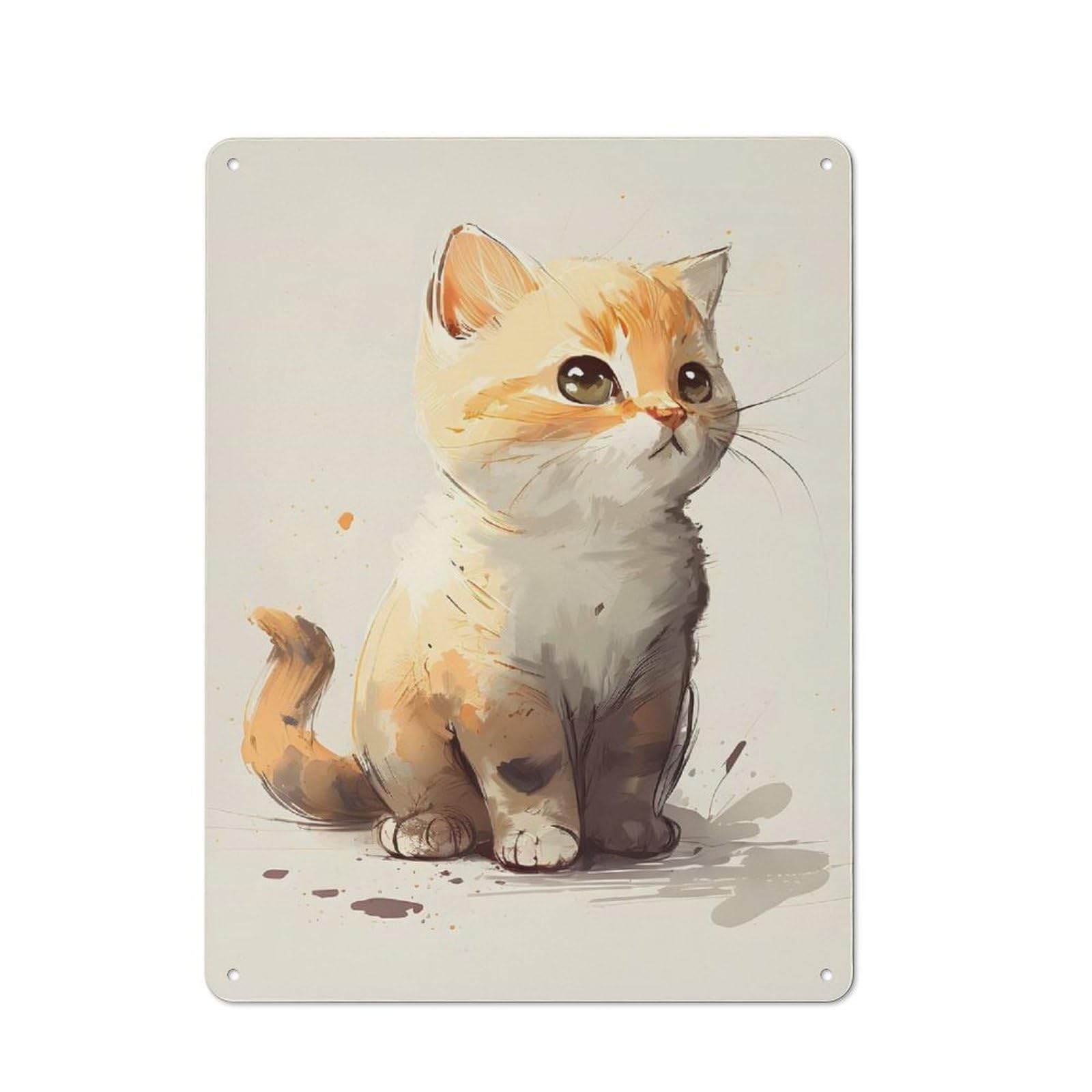 Junmoney Style-2 Little Feline Retro Metal Wall Sign 40X30cm For Man Cave Or Games Room, A Housewarming Gift For Games Room Collectors