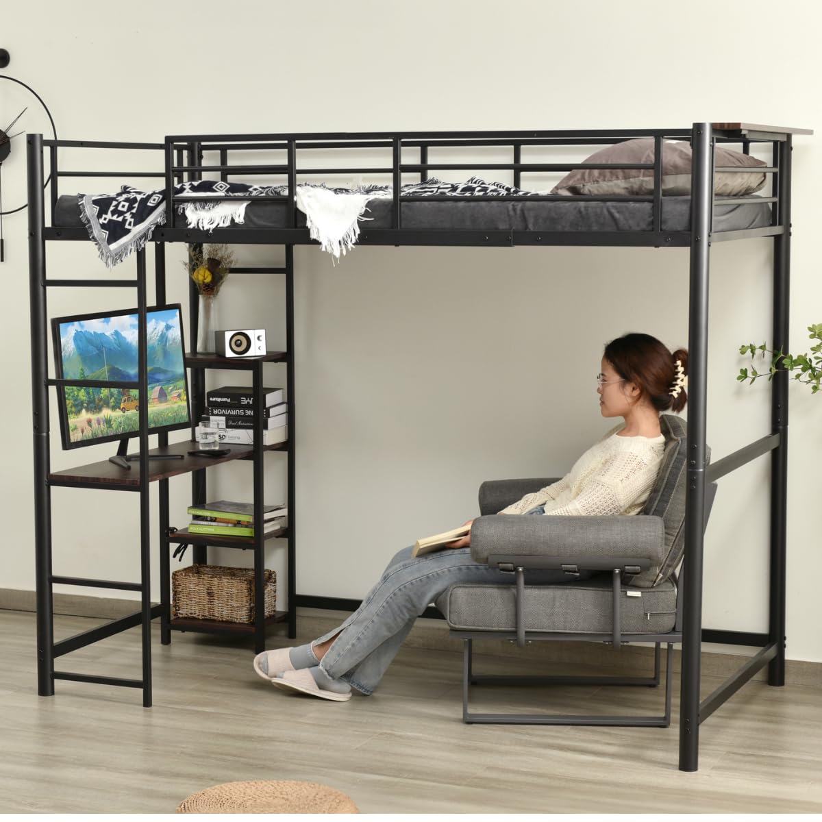 Amazon｜LZ LEISURE ZONE システムベッド 子供 机 一体型 ロフトベッド