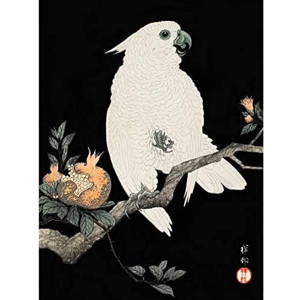 Wee Blue Coo Cockatoo Pomegranate Ohara Koson Unframed Art Print Poster Wall Decor 12x16 inch