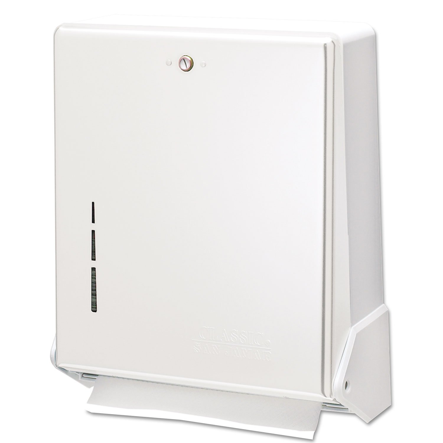 San Jamar T1905WH Distributore Asciugamani A Strappo Multiuso – Capacità 300 C-fold/500 Multifold, Colore Bianco, Metallo E Plastica