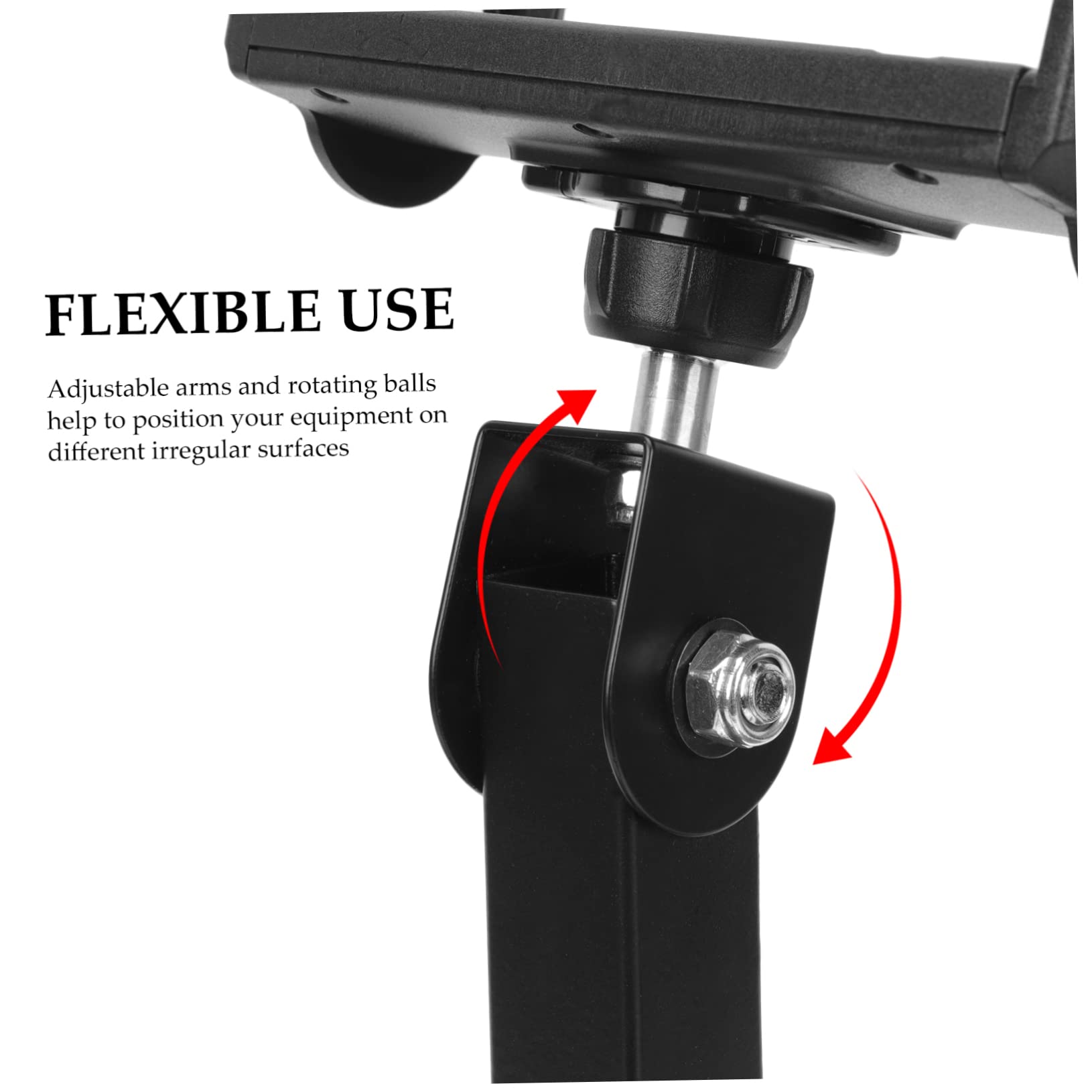 WOONEKY Supporto da Parete per Telefono Clip, Bracci Regolabili | Lega di Alluminio Nera, Sfere Orientabili a 360°, per Webcam e Telefono