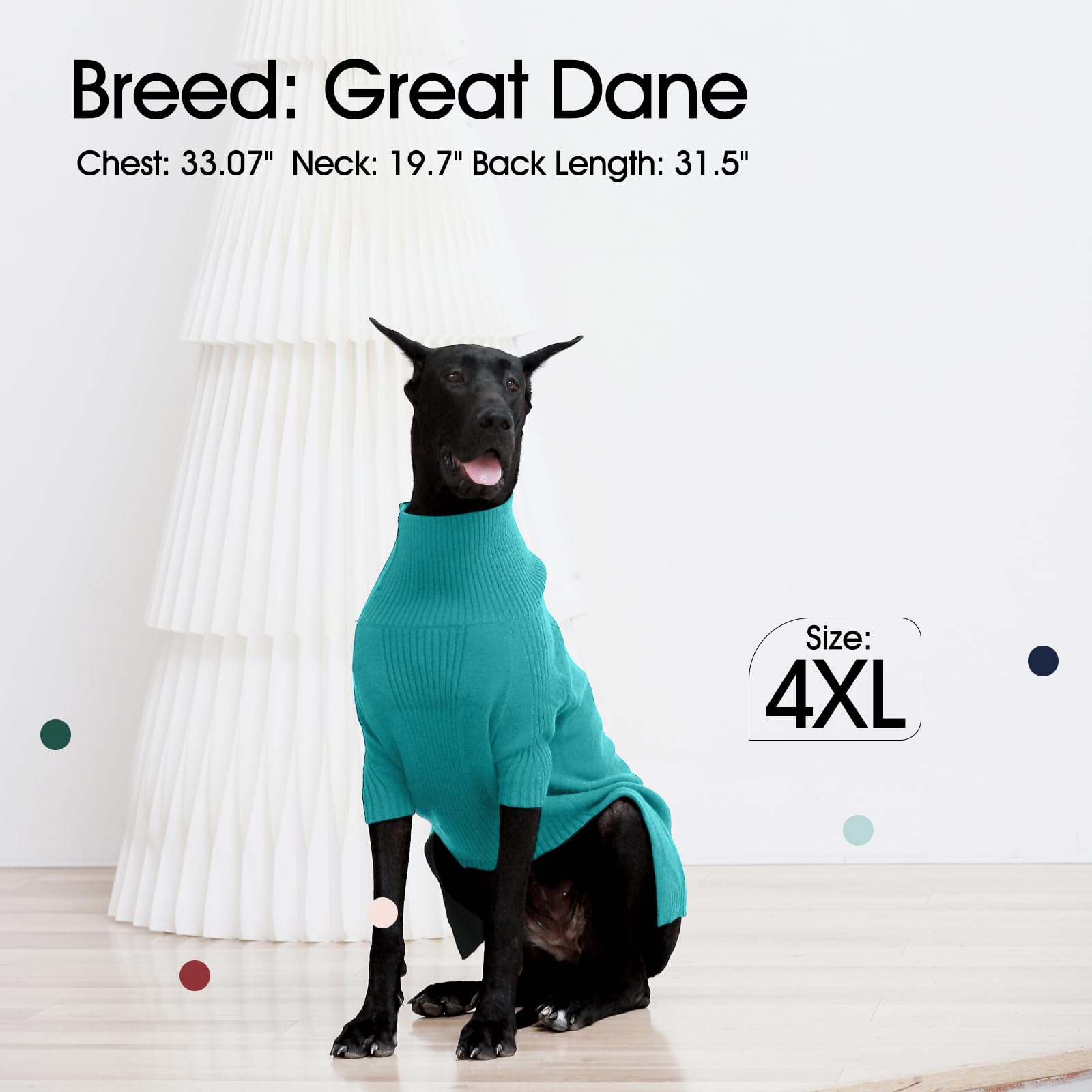 IECOii Dog Christmas Jumper,XXL Extra Large Dog Jumpers Long  Sleeve,Turtleneck Doggy Sweatshirt for Extra Large Dogs boy Girl,Large Size  Dog Cold