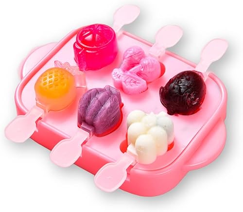 Miniatura 8 de Moldes de paletas de 6 piezas, moldes para paletas de hielo, molde de silicona sin BPA, para helados, pequeño, para congelador, hecho en casa, para