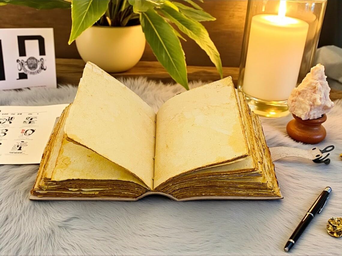 Diario de cuero del árbol de la vida, cuaderno de escritura vintage hecho a mano con papel antiguo con borde de cubierta, libro de sombras Grimoire, cuaderno de bocetos rústico para hombres y mujeres