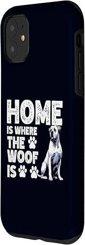 Vista 17 de iPhone 14 Plus Home is Where The Woof Is Dogo Argentino Dog Funny Dogs Fan Case
