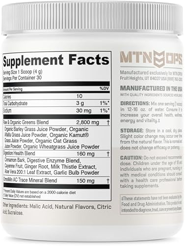 Miniatura 9 de MTN OPS Eva Shockey Signature Series Super Greens Organic Super Foods en polvo, fresa, 30 porciones, fresa, 4.4 onzas