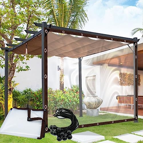 Lona transparente de PVC con ojales impermeable y resistente para muebles de exterior 2