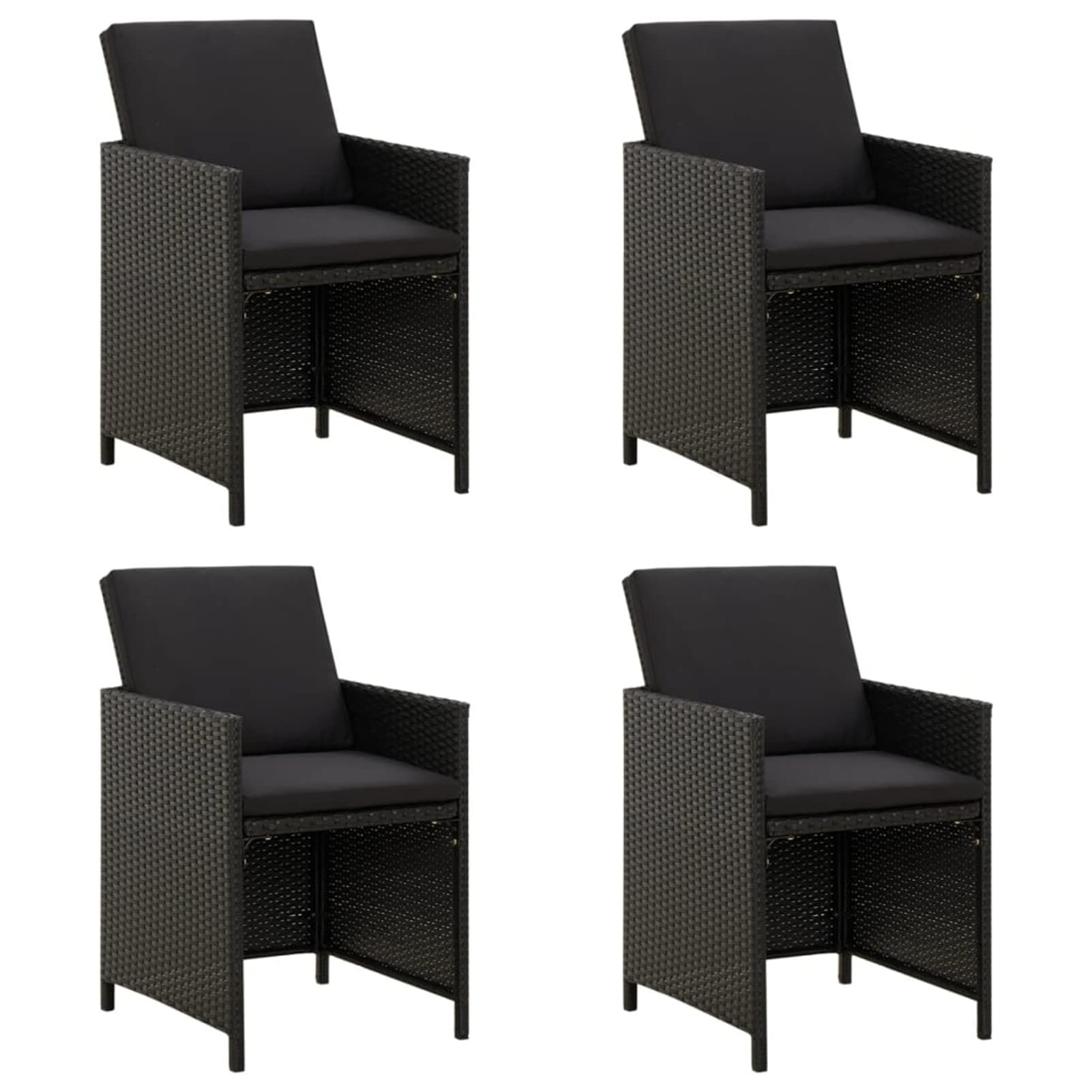 Chaises de jardin extérieur MOONAIRY pour vos repas d'été en résine noire