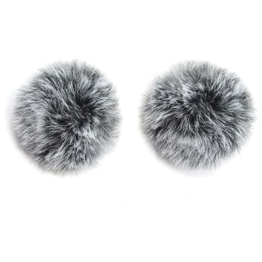 TECHBLAZE Grey Furry Windscreen for Mini Lavalier Microphone Deadcat Windshield Mic Cover Pop Filter, Noise Reduction Furry Wind Muff (2)-image-9