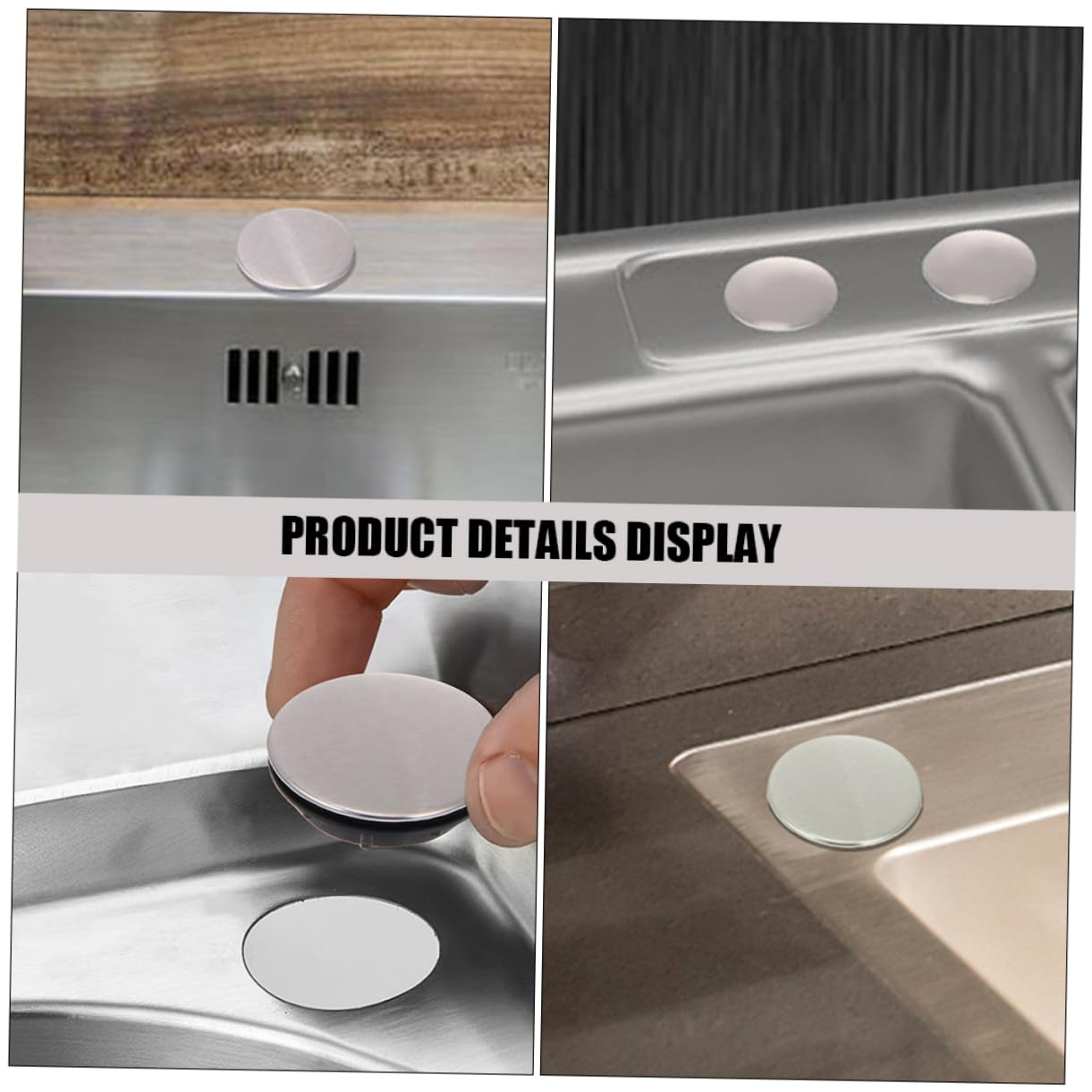 Paquete de 2 tapones decorativos de acero inoxidable para agujeros de fregadero para cocina y baño, fácil de instalar, diseño duradero, perfecto para mejoras del hogar