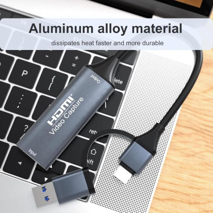 Image of MICROWARE 4K 30FPS HDMI Video Capture Card,Video Recording Card HDMI USB 3.0 with Type-C for Gaming Live Streaming TV Recorder, for Windows Android Mac OS System VLC,OBS,Amcap,P5,Switch,Xbox