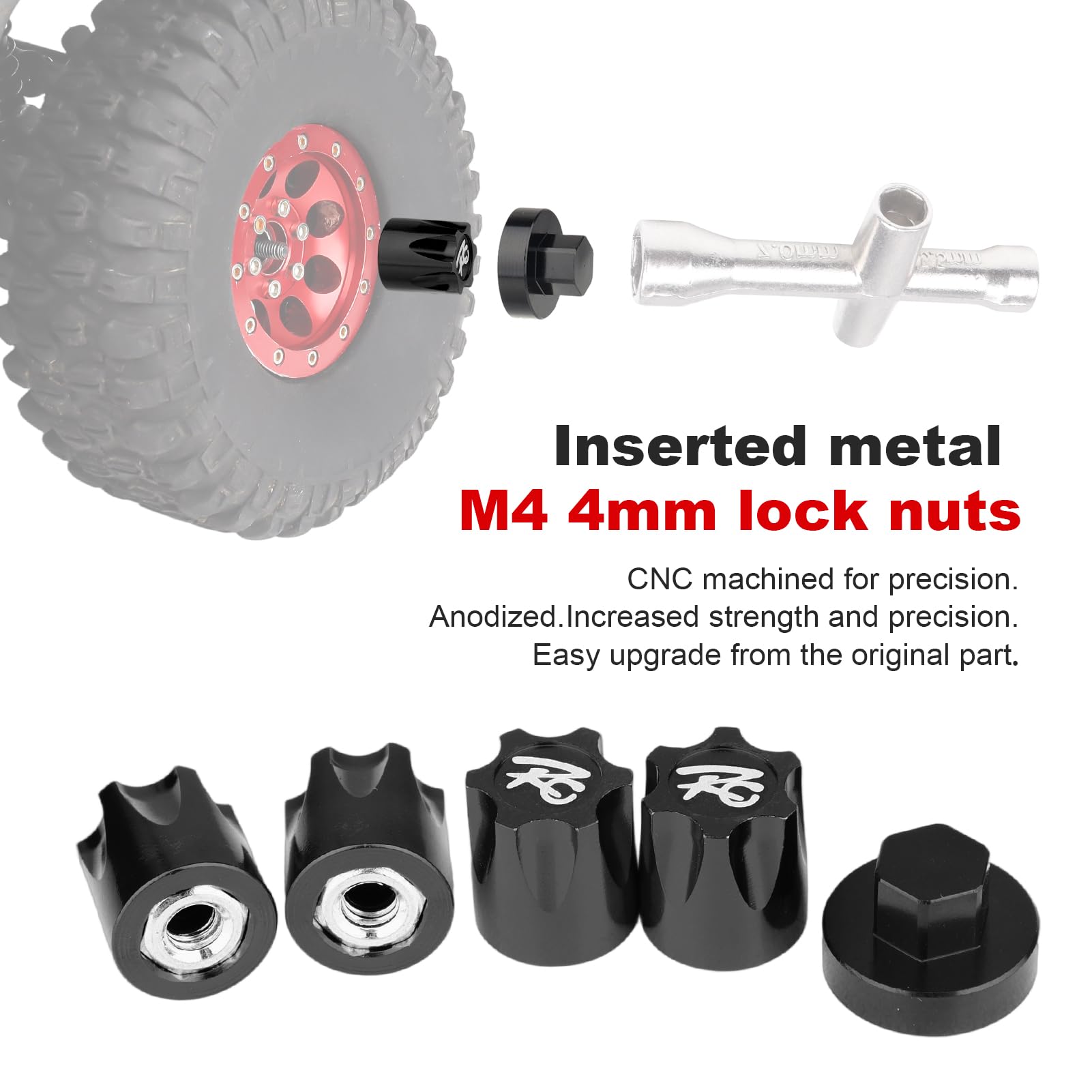 Amazon | HobbyPark アルミニウムRCカーホイールリムセンターキャップ