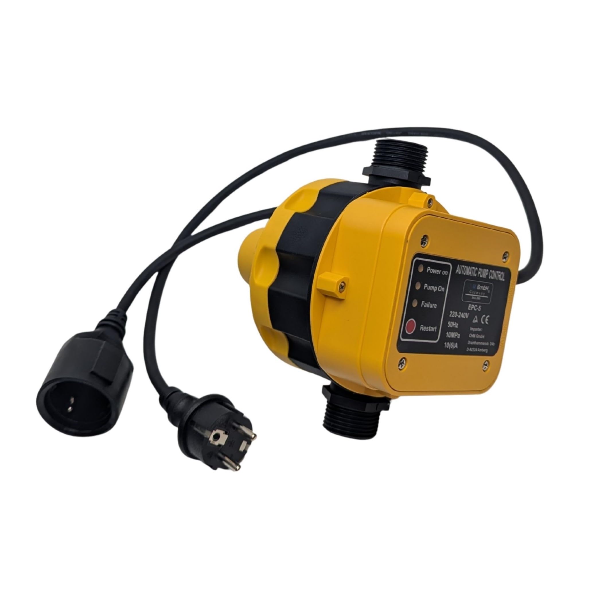 DSK-5 - Interruptor de presión automático para bomba de jardín (máx. 1,1 kW, protección en seco, control de presión, control de bomba)