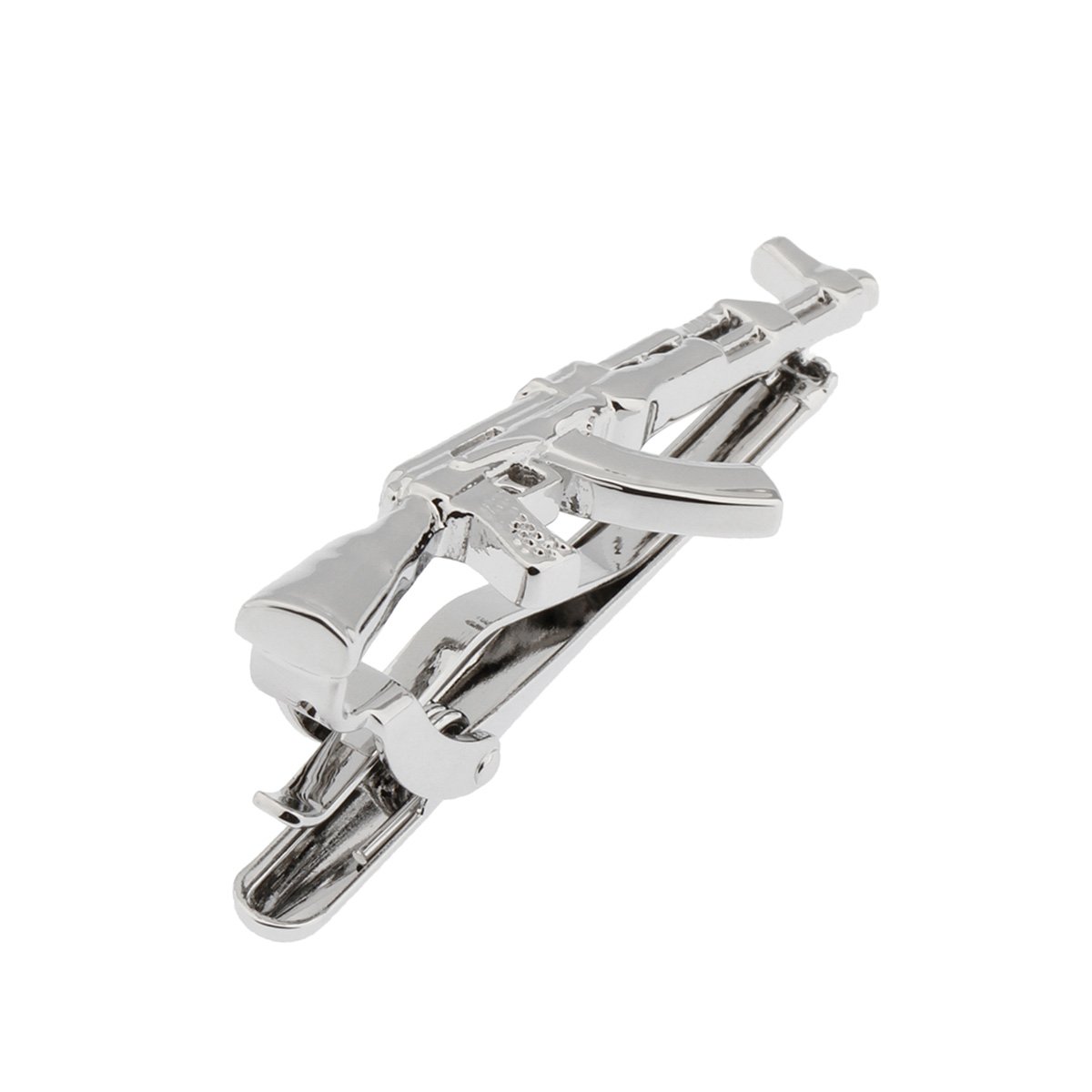 the tie hub Gun Silver Tie Bar – Stylish Firearm Tie Clip for Men, Formal Wear-picture-40