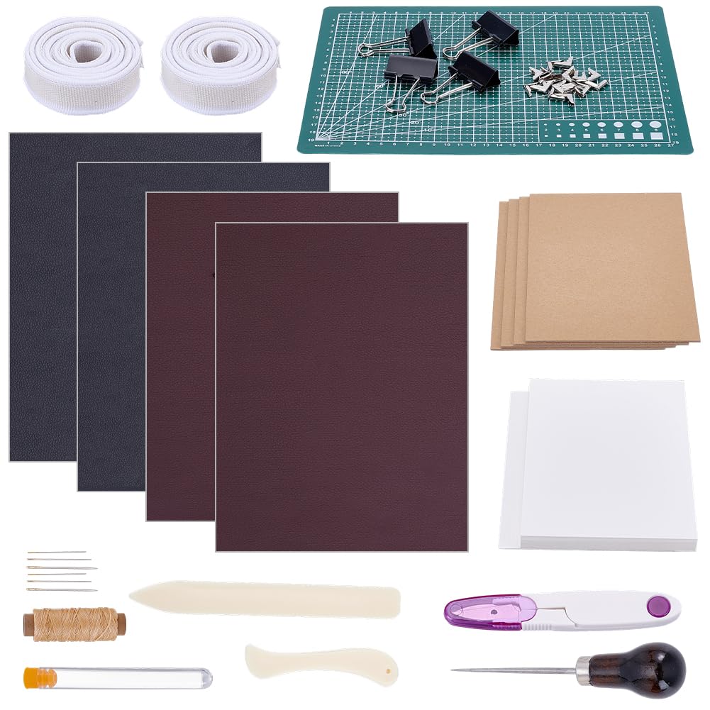 OLYCRAFT Kit completo de encuadernación de libros, kit completo de encuadernación de libros para principiantes, herramientas de inicio de encuadernación de libros con alfombrilla de corte de papel en