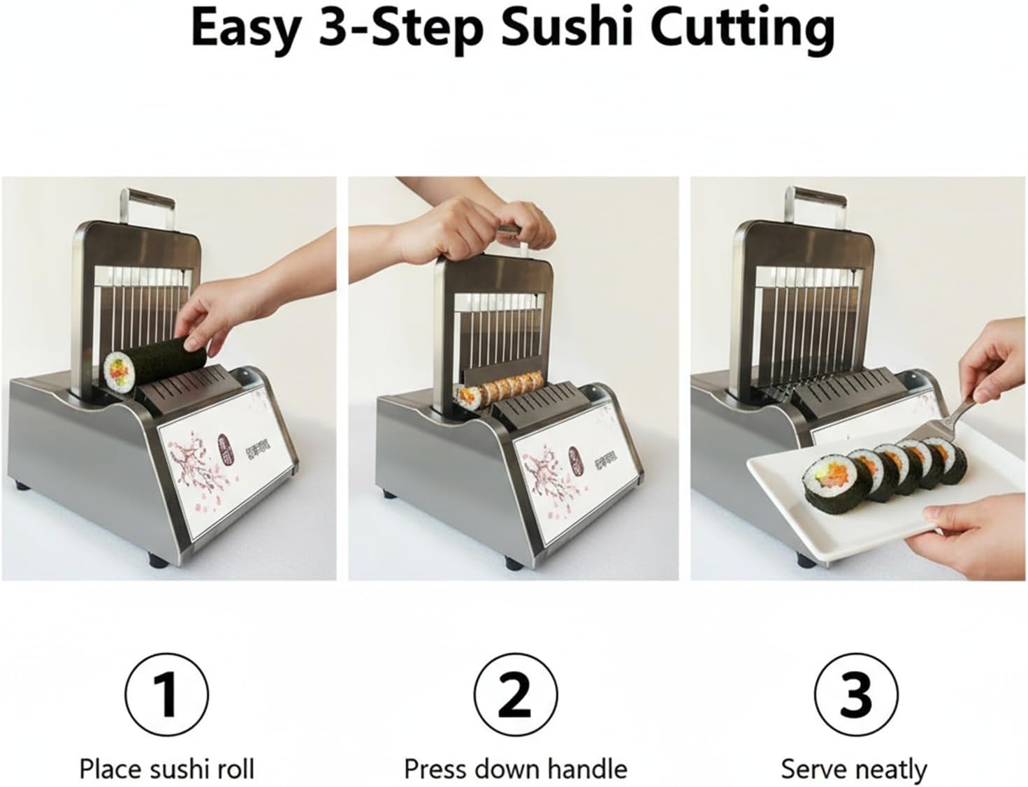 XXYUAN 9-Blade Sushi Cutter, Manual Sushi Roll Slicer Cuts 10 Perfect Pieces At Once, Stainless Steel Multi-Cutter For Home & Restaurant, Easy Clean & Save Time