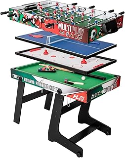 Hotsizz Mesa multijuego plegable que incluye futbolín, mesa de ping ping Pong y aire Hockey, adecuada para adultos y niños, ideal para un regalo perfecto
