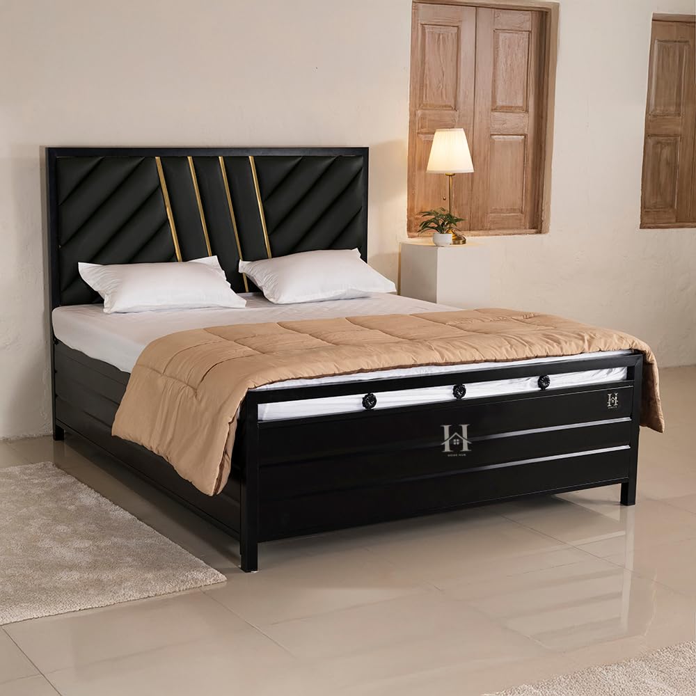 HomeHub Furniture Metal Hydraulic Double Bed with Storage, Hydraulic Storage Bed, Wrought Iron King Size Cot with Storage, Box Bed Storage, Storage Bed Frame (King Size (6x6) Without Mattress)-image-34