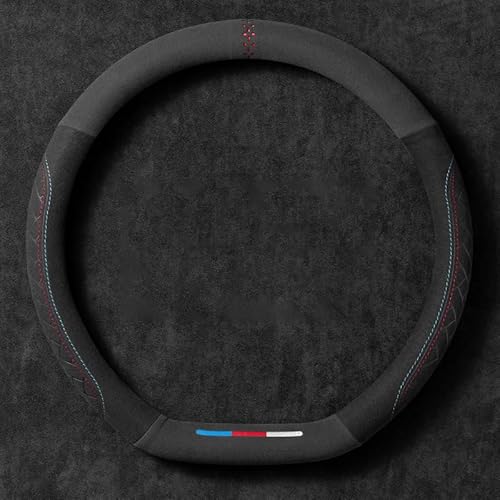 JYOAYJU Couvre Volant Voiture, pour BMW 5 Series E60 E61 F07 F10 F11 F18 F90 Rond Antidérapant Respirant Protege de Volant Accessoires Auto Interieur Decoration