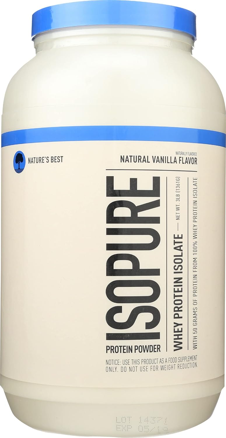 ISOPURE Vanilla Whey Protein Isolate, 48 OZ - Vanilla flavor protein powder by Isopure