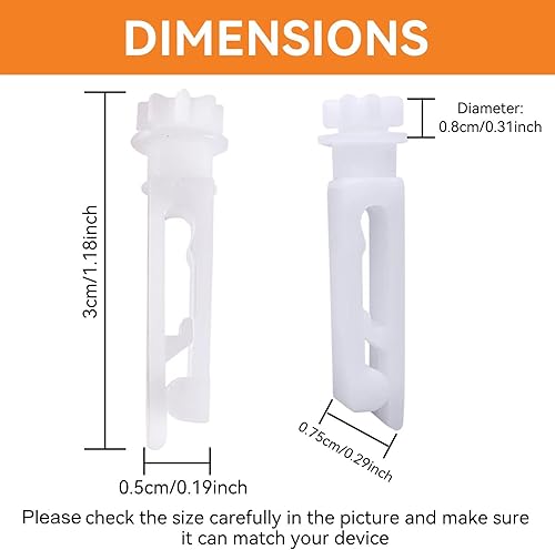 Miniatura 5 de 40 juegos de pestañas de reparación de persianas transparentes (80 piezas) con 15 piezas de repuesto de piezas de tallo ciego blanco