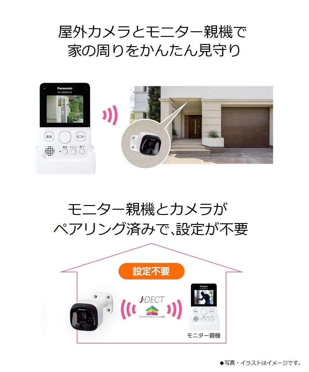 Amazon.co.jp: パナソニック モニター付き屋外カメラ VS-HC105-W 