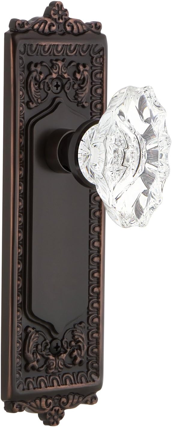 Nostalgic Warehouse Egg & Dart Plate with Chateau Knob, Single Dummy, Polished Brass