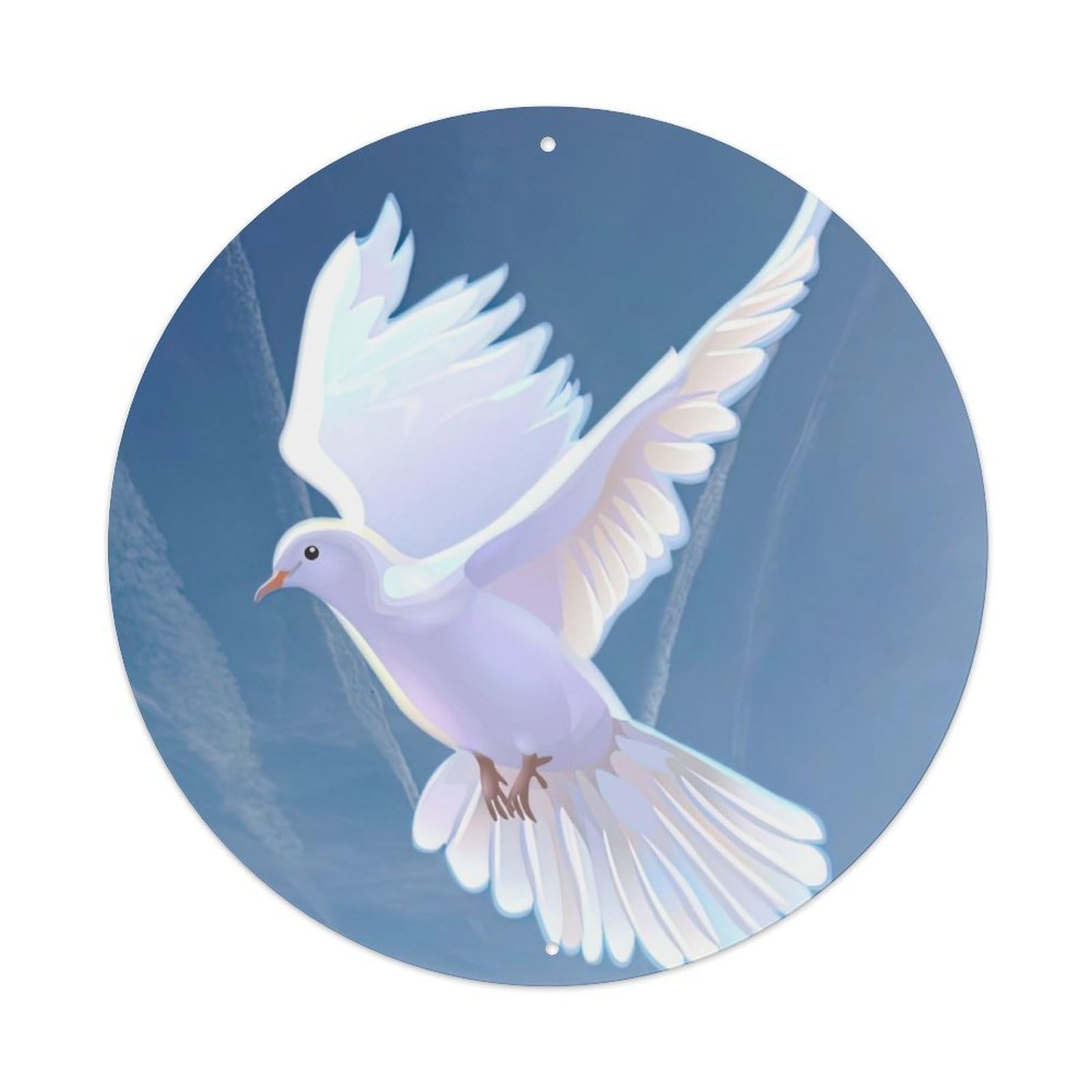 Animal Birds Artwork Sacred Dove of Peace Vintage Metal Tin Sign Plaque Wall Decor for Cafe, Club Bar, Office, Garden Metal Poster 8x8Inch