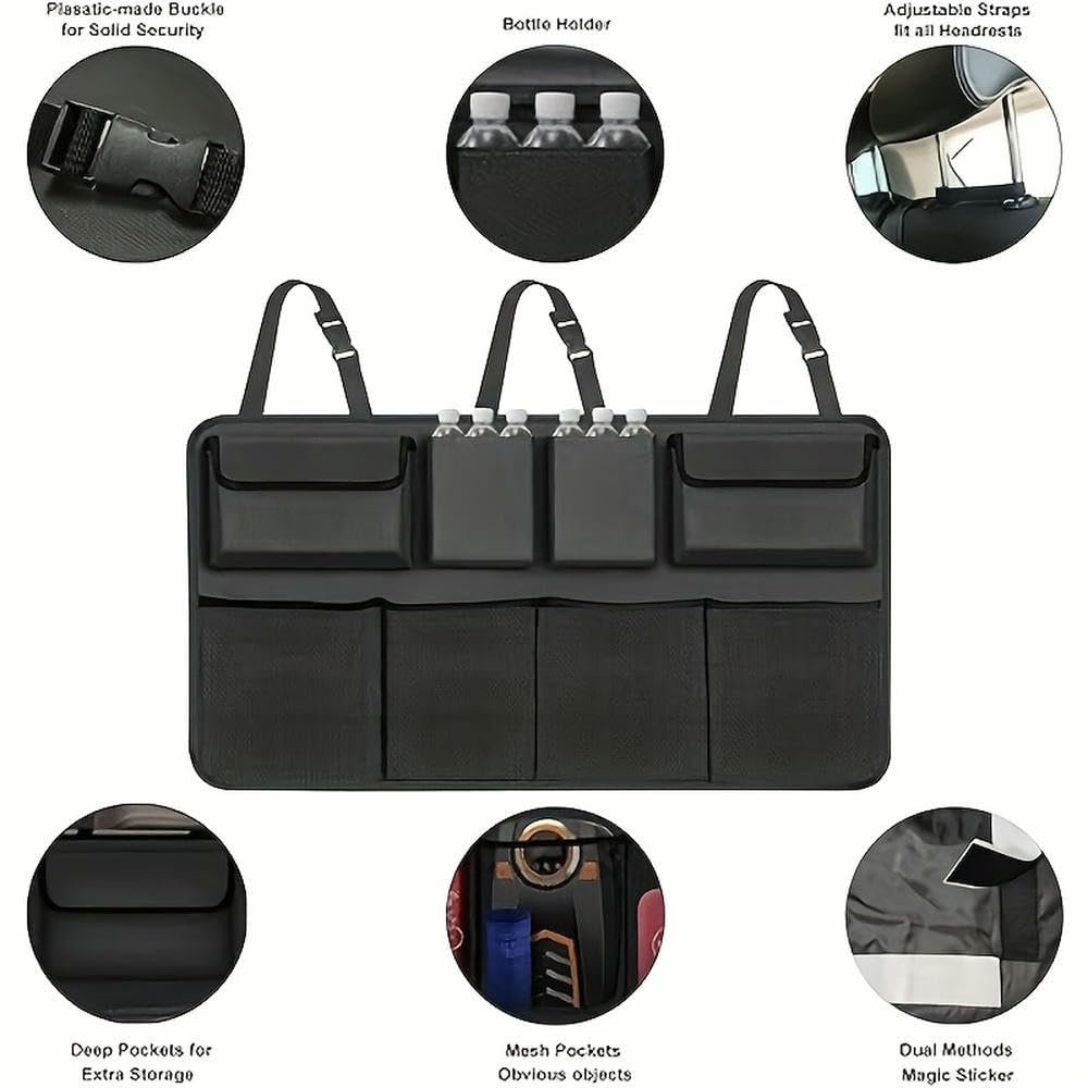 ZBDZSW Organizer per Bagagliaio Auto, Organizer da Appendere al Sedile Posteriore con 8 Grandi Borse portaoggetti, Organizer per Bagagliaio Super capiente, SUV, Camion, Furgone