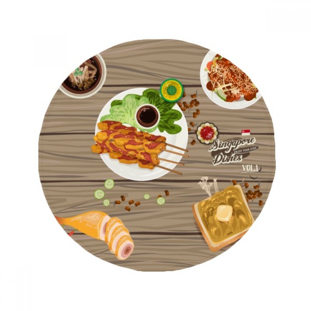Tapis de cuisine Singapour multicolore pour salon et entrée