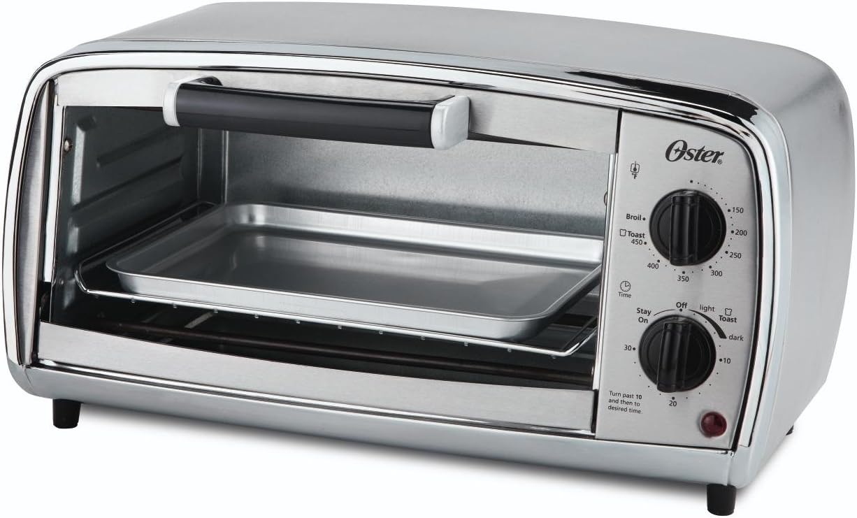 Amazon.com: Oster Tostador Horno, 4 rebanadas, Acero inoxidable  (TSSTTVVGS1) : Hogar y Cocina