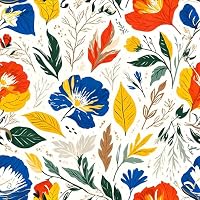 lasoftan Floral Queen Comforter Set with Sheets, 7 piece Luxury Vintage Bedding, Soft Microfiber Bed in a Bag, Cozy Lightweight Bed Set, Blue Orange Flower — image 2