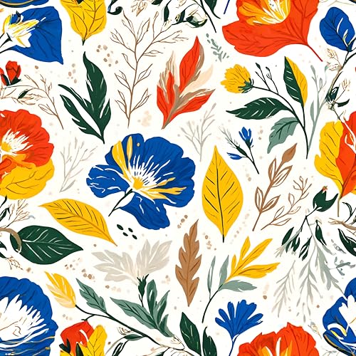 Image of lasoftan Floral Queen Comforter Set with Sheets, 7 piece Luxury Vintage Bedding, Soft Microfiber Bed in a Bag, Cozy Lightweight Bed Set, Blue Orange Flower