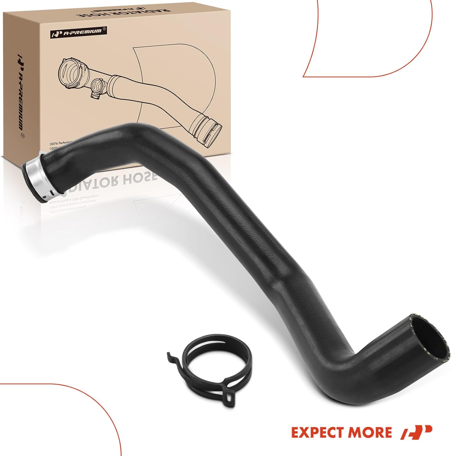 A-Premium Upper Radiator Coolant Hose Compatible with Mercedes-Benz W164 Series ML350 2006-2011, 3.5L