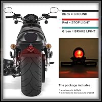 KATUR Piros Motorkerékpár Hátsó Lámpa 12V Féklámpa Rendszámtábla Tartóval Harley 6