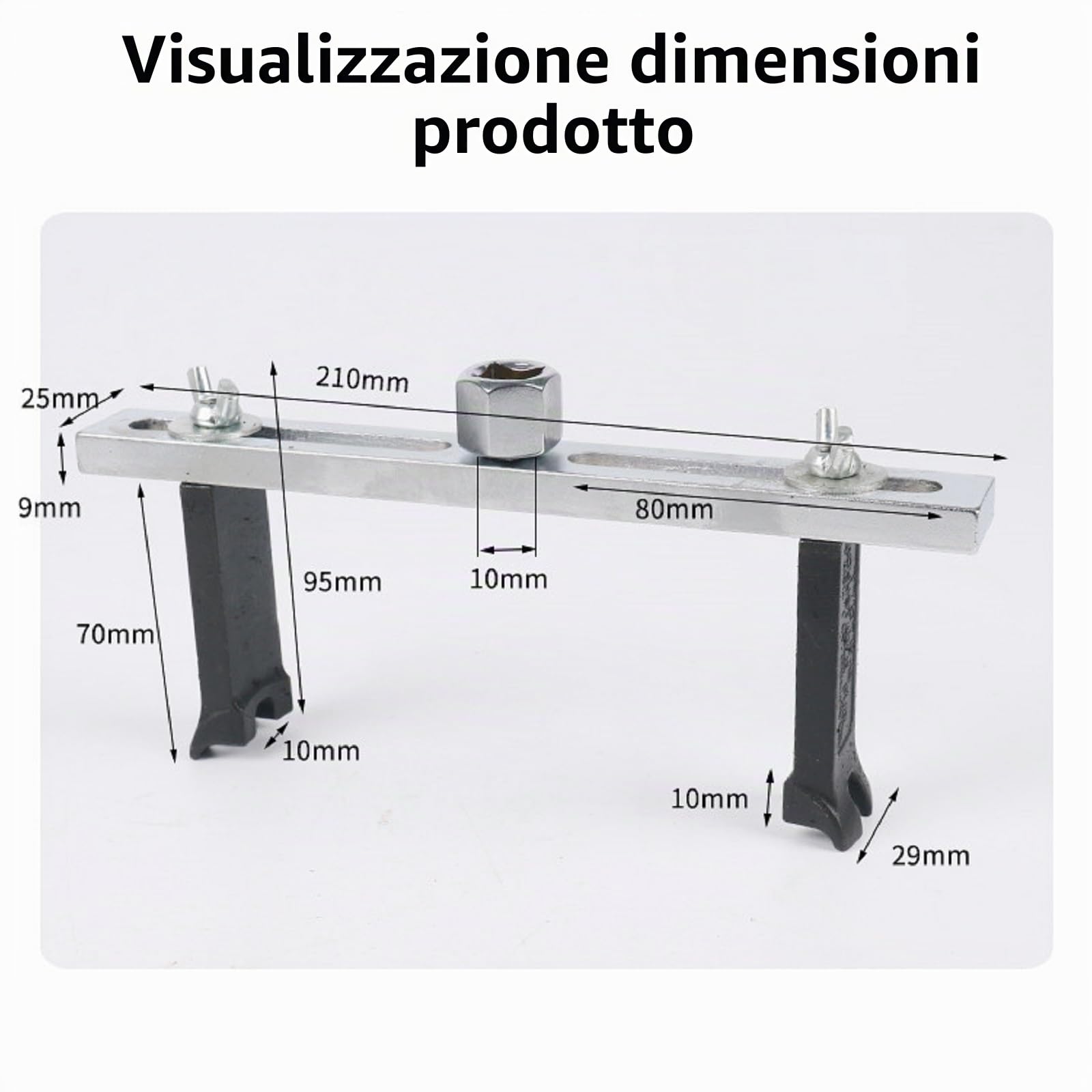 Strumento per La Rimozione Della Pompa Del Carburant,Pompa Di Carburante Coperchio Serbatoio,Rimuovere Strumento Chiave Regolabile,Strumento di Riparazione Auto per Pompa Del Carburante 23-190 mm