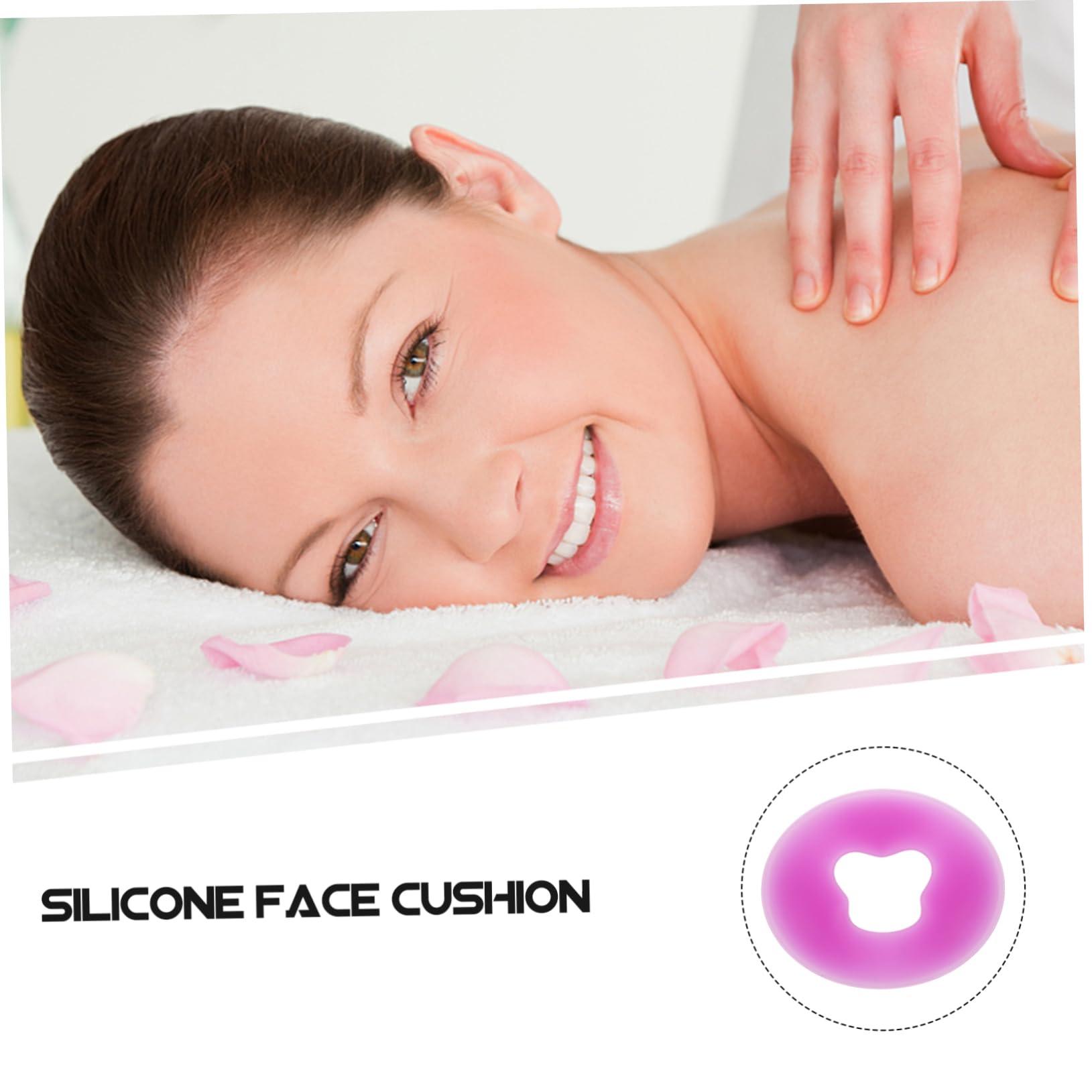 Cuscino Massaggiante per Viso in Silicone a Forma di U Foro, Cuscinetto Facciale Morbido per Spa e Centri Estetici, Supporto Ergonomico per Massaggi e Relax Sul Lettino